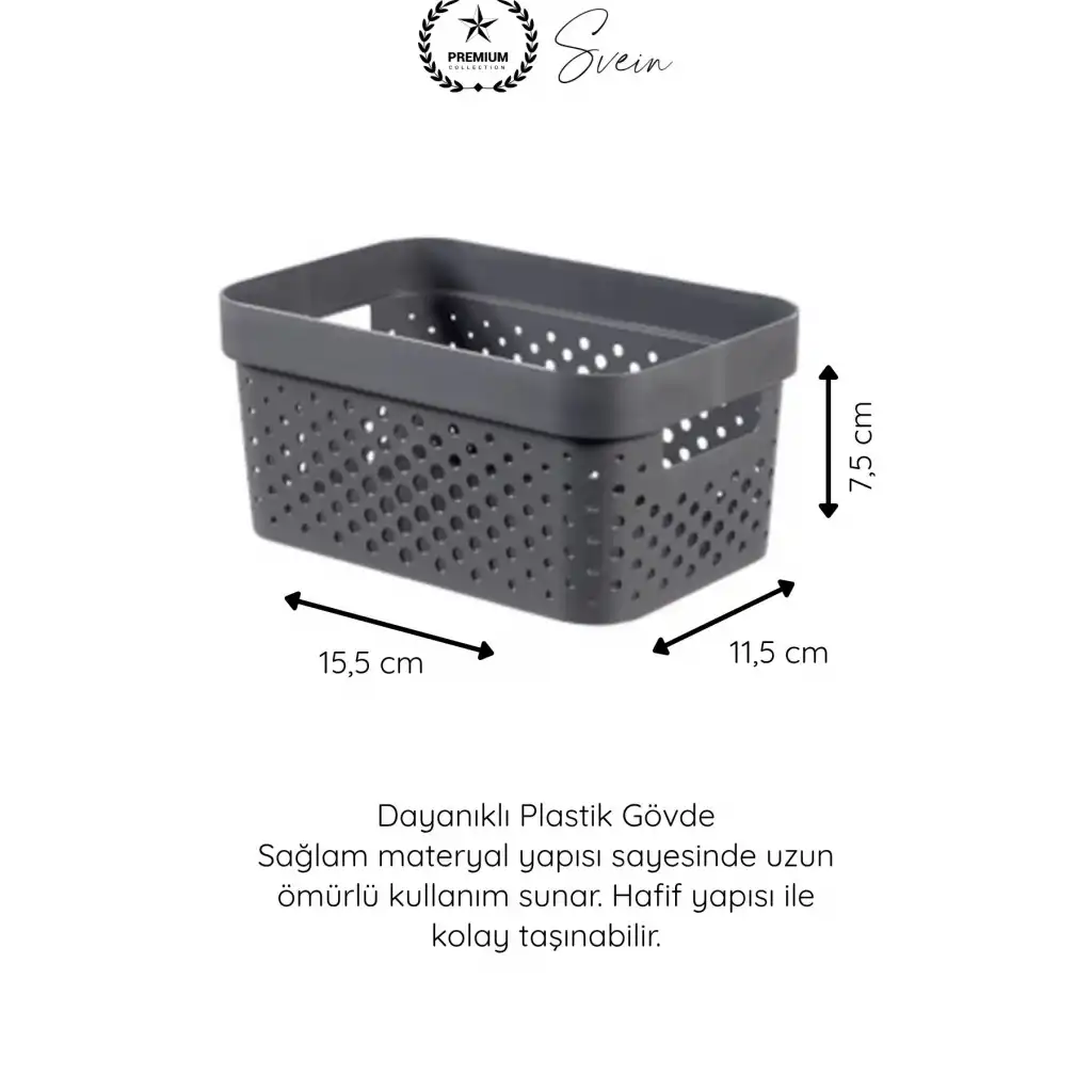 #Sepet 1.25 LT Plastik Organizer Sepet 2’li Set Çok Amaçlı Düzenleyici Saklama Kutusu Dolap İçi Mutfak Banyo Ofis Masaüstü Raf Organizeri Dayanıklı Pratik Taşınabilir Depolama Sepeti