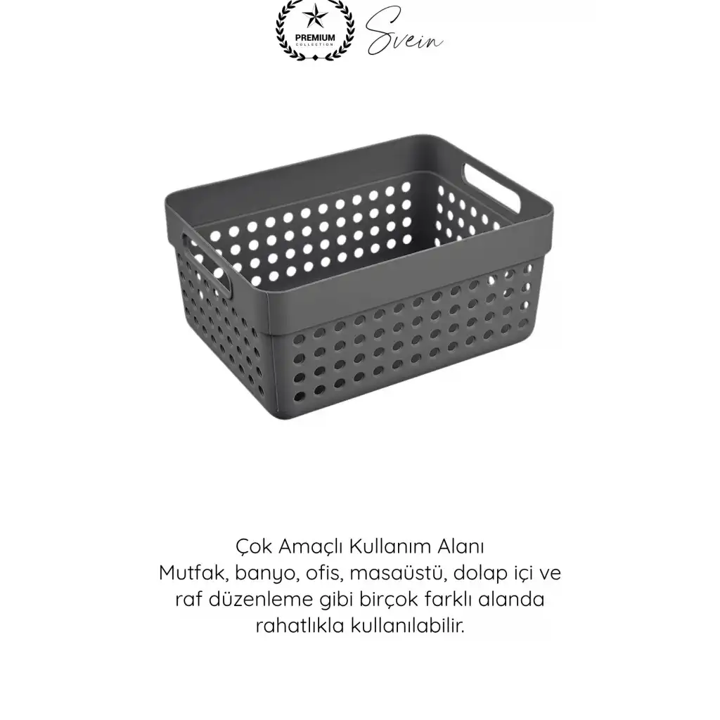 #Sepet 1.25 LT Plastik Organizer Sepet 2’li Set Çok Amaçlı Düzenleyici Saklama Kutusu Dolap İçi Mutfak Banyo Ofis Masaüstü Raf Organizeri Dayanıklı Pratik Taşınabilir Depolama Sepeti