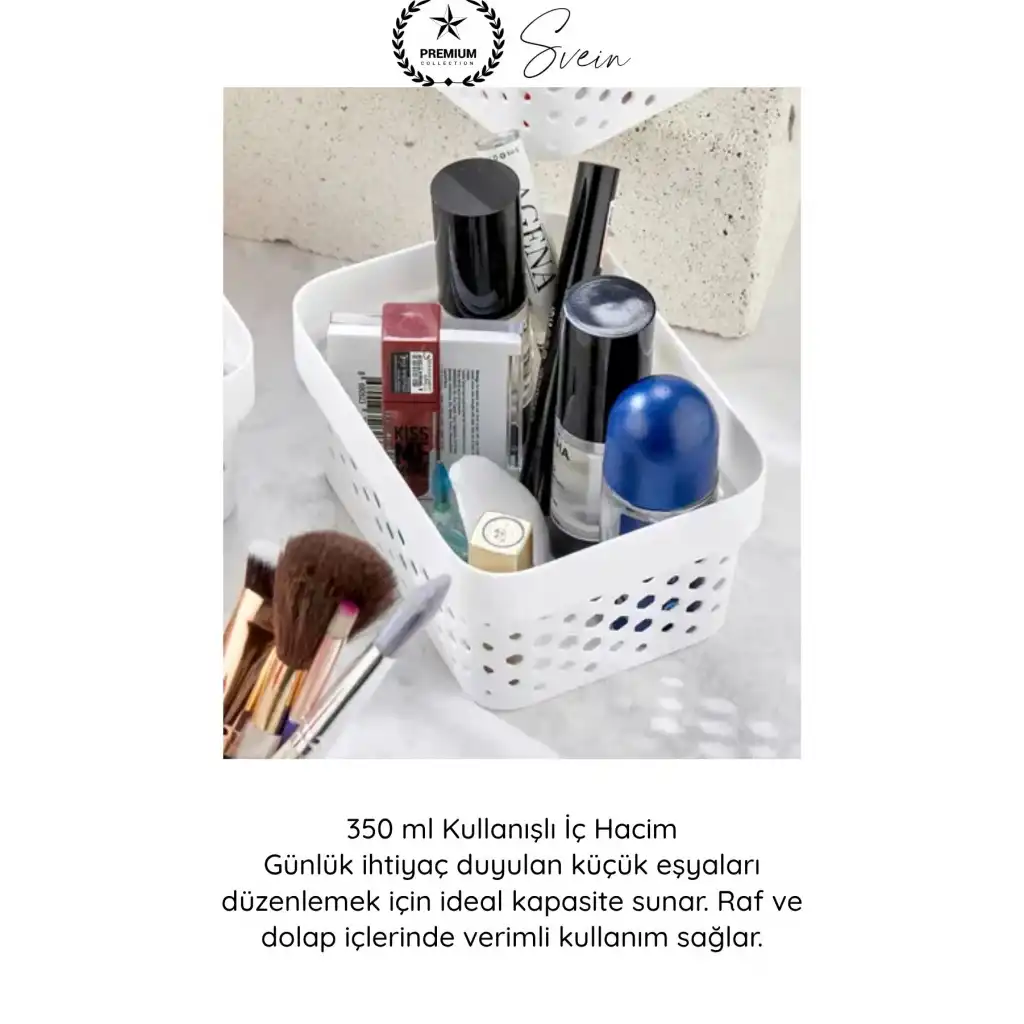 #Organizer 350 ML Plastik Organizer Sepet 3’lü Set Çok Amaçlı Düzenleyici Saklama Kutusu Dolap İçi Mutfak Banyo Masaüstü Çekmece Raf Organizeri Dayanıklı Kompakt Depolama Sepeti