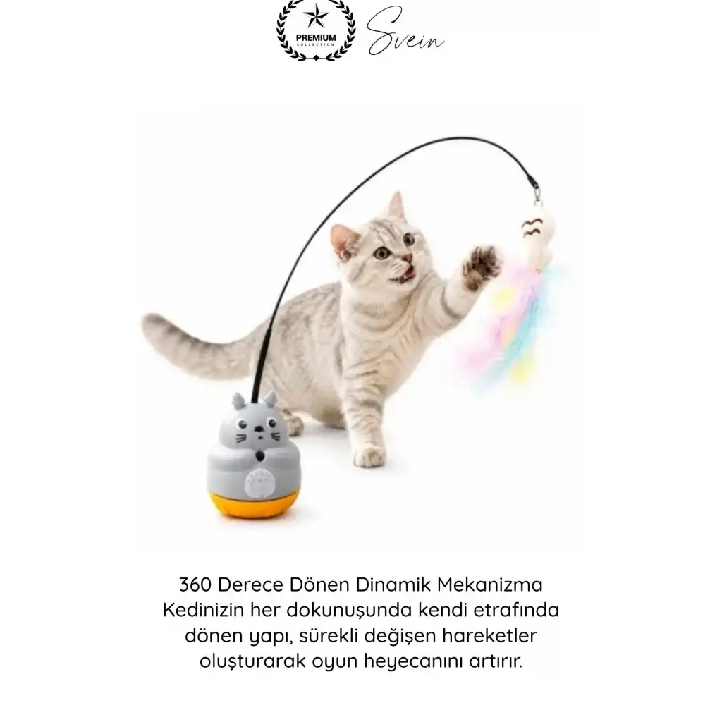 #KediOyuncağı İnteraktif 360 Dönen Yapışkanlı Kedi Oyuncağı Peluş Balıklı Yaylı Olta Eğitici Hareketli Kedi Aktivite Oyuncağı Avcılık Egzersiz Aparatı Yapışkan Tabanlı Dayanıklı Pet Oyuncağı