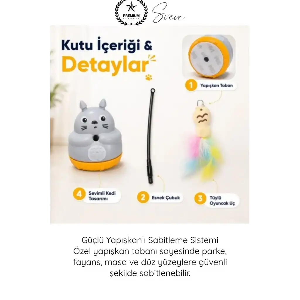 #KediOyuncağı İnteraktif 360 Dönen Yapışkanlı Kedi Oyuncağı Peluş Balıklı Yaylı Olta Eğitici Hareketli Kedi Aktivite Oyuncağı Avcılık Egzersiz Aparatı Yapışkan Tabanlı Dayanıklı Pet Oyuncağı