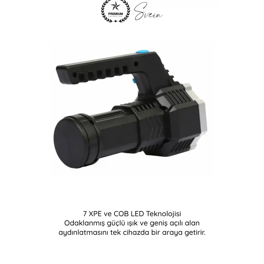 #Fener USB Şarjlı El Feneri 7 XPE COB LED 5 Modlu Şarj Göstergeli Güçlü Işıldak ABS Gövdeli Taşınabilir Kamp Av Balıkçılık Acil Durum Outdoor Aydınlatma Feneri
