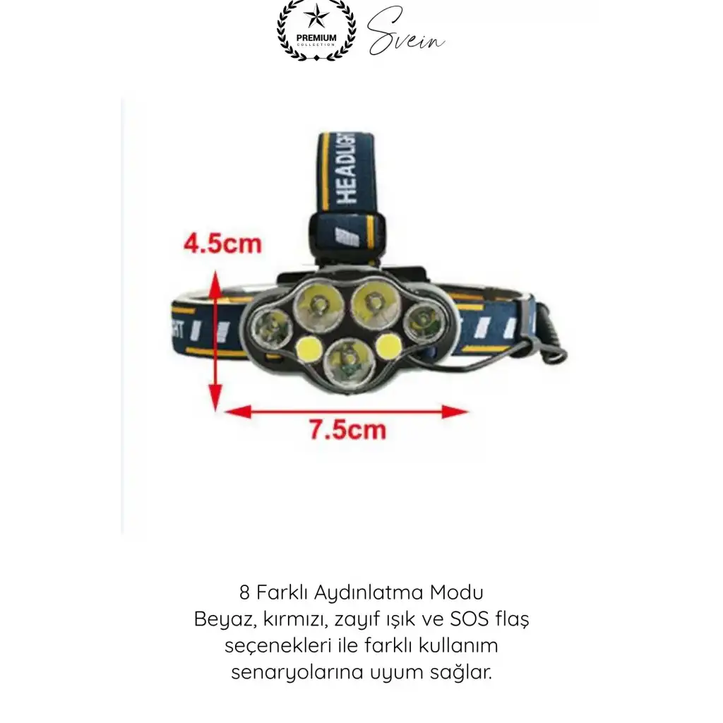 #KafaLambası USB Şarjlı Kafa Lambası 8 LED 8 Modlu 6000 Lümen Su Geçirmez Profesyonel Kafa Feneri COB T6 XPE Sensörsüz Kamp Balıkçılık Avcılık Koşu Tamir Outdoor Işıldak