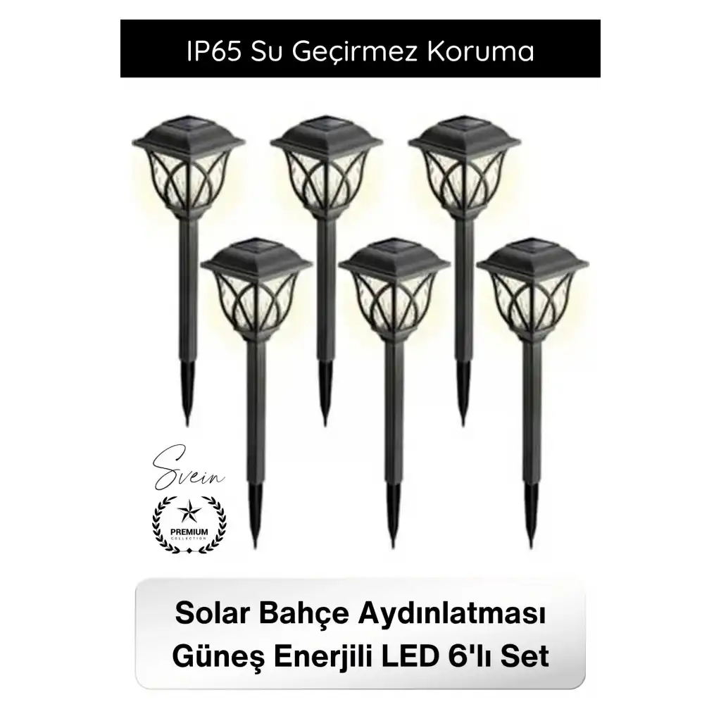 #BahçeAydınlatma Solar Bahçe Aydınlatması Güneş Enerjili LED 6lı Set Su Geçirmez Dekoratif Gün Işığı Otomatik Sensörlü Kazıklı Dış Mekan Yol Çim Teras Balkon Peyzaj Lambası IP65