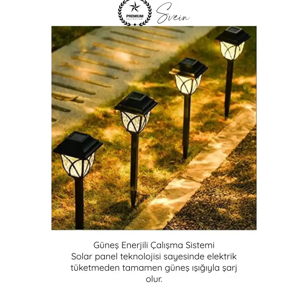 #BahçeAydınlatma Solar Bahçe Aydınlatması Güneş Enerjili LED 6lı Set Su Geçirmez Dekoratif Gün Işığı Otomatik Sensörlü Kazıklı Dış Mekan Yol Çim Teras Balkon Peyzaj Lambası IP65