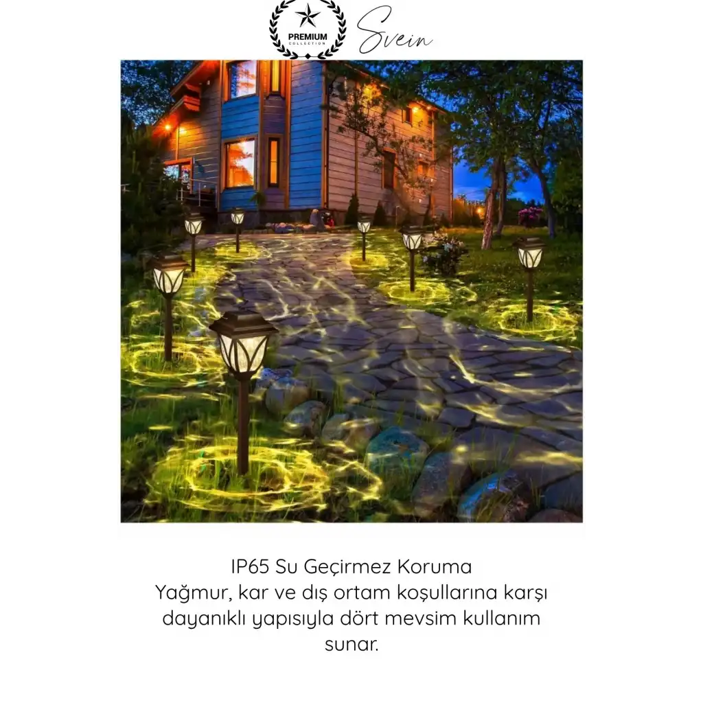#BahçeAydınlatma Solar Bahçe Aydınlatması Güneş Enerjili LED 6lı Set Su Geçirmez Dekoratif Gün Işığı Otomatik Sensörlü Kazıklı Dış Mekan Yol Çim Teras Balkon Peyzaj Lambası IP65