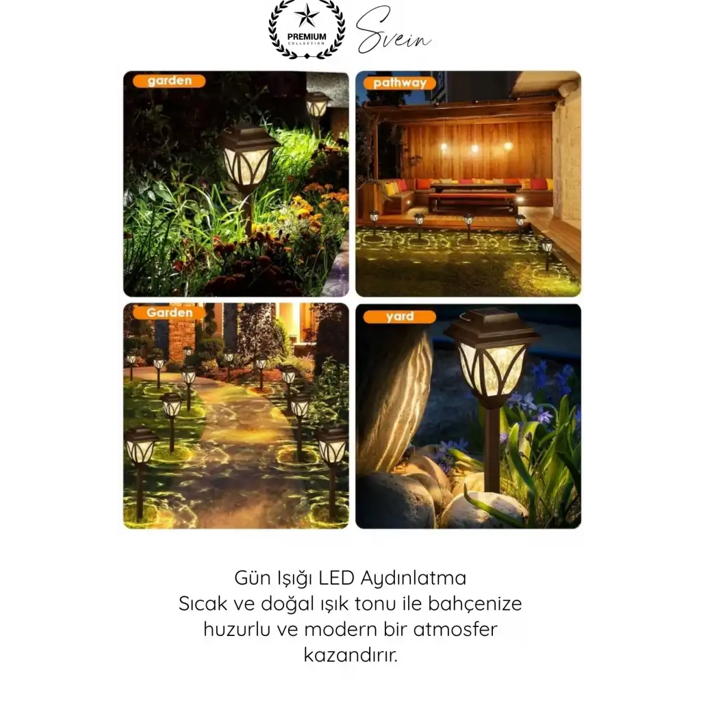 #BahçeAydınlatma Solar Bahçe Aydınlatması Güneş Enerjili LED 6lı Set Su Geçirmez Dekoratif Gün Işığı Otomatik Sensörlü Kazıklı Dış Mekan Yol Çim Teras Balkon Peyzaj Lambası IP65