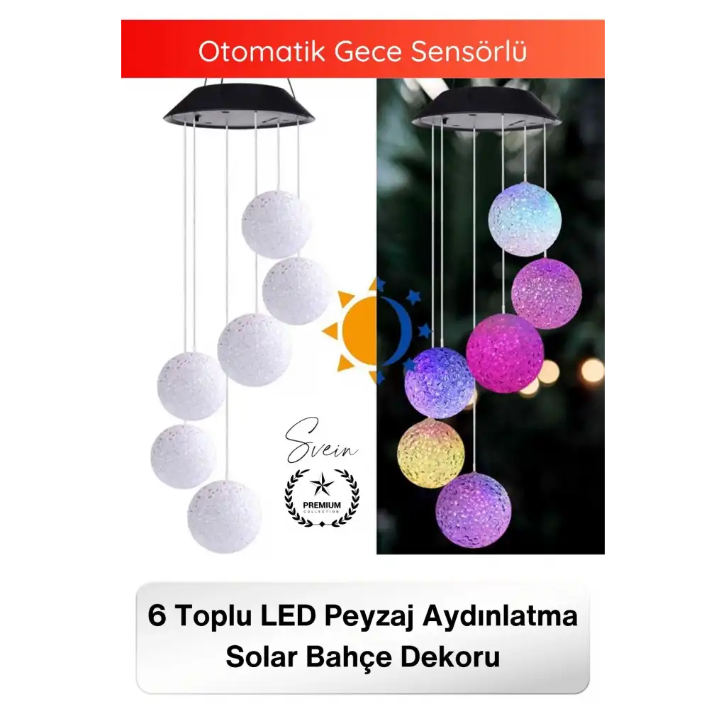 #SolarLed Solar Bahçe Dekoru 6 Toplu LED Peyzaj Aydınlatma Renkli Işıklı Güneş Enerjili Su Geçirmez Dış Mekan Kazıklı Balkon Teras Çim Yol Dekoratif Lamba IP65