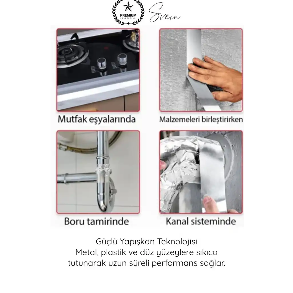 #AlüminyumBant Alüminyum Bant 30 mm x 4 Metre Isıya Dayanıklı Güçlü Yapışkanlı Folyo Tamir Bandı Klima Baca Havalandırma Fırın Boru İzolasyon Onarım Sızdırmazlık Metal Yüzey Tamirat Bandı