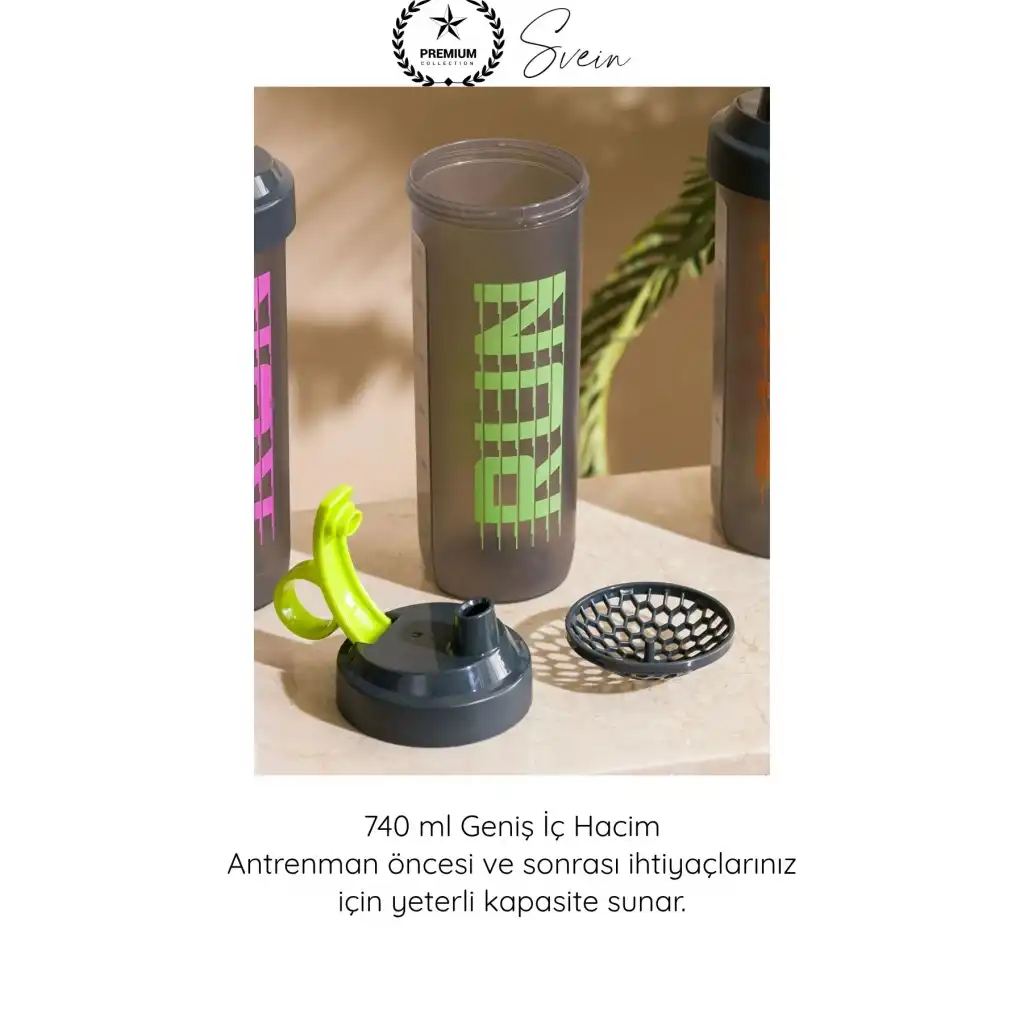 #Shaker Desenli Shaker 740 ml PP Run Sporcu Matara Plastik Sızdırmaz Kapaklı Protein Tozu Karıştırıcı Fitness Spor Salonu Antrenman Su Şişesi Taşınabilir Dayanıklı Drink Bottle