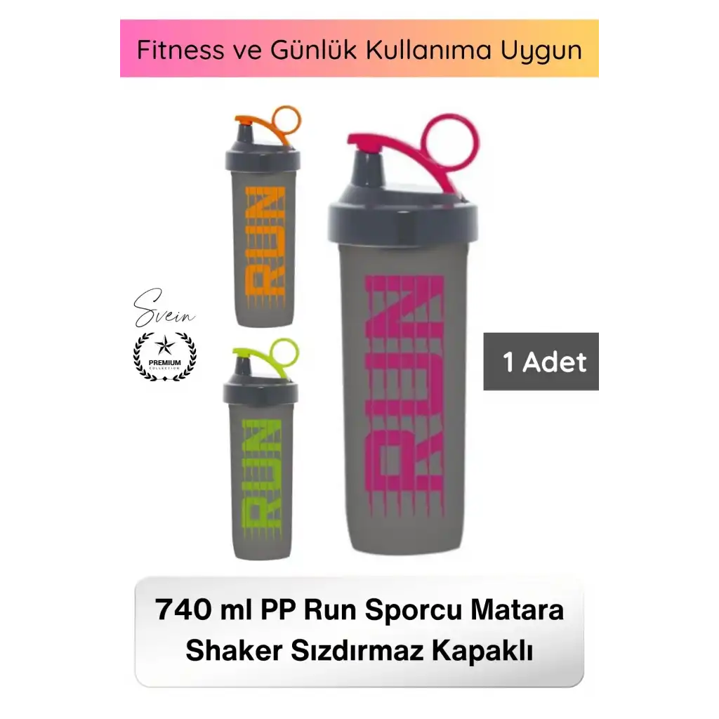 #Shaker Desenli Shaker 740 ml PP Run Sporcu Matara Plastik Sızdırmaz Kapaklı Protein Tozu Karıştırıcı Fitness Spor Salonu Antrenman Su Şişesi Taşınabilir Dayanıklı Drink Bottle