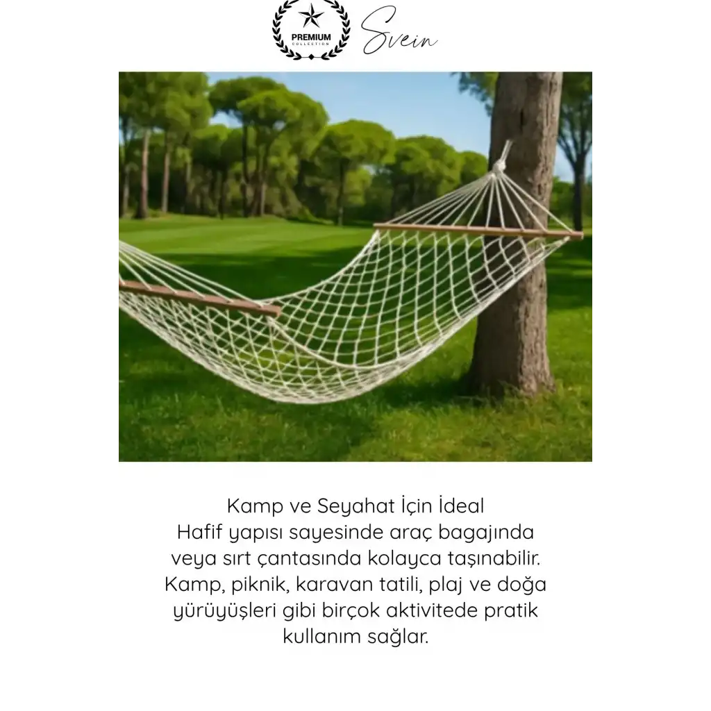#Hamak Tek Kişilik Bahçe Balkon Kamp Piknik Hamak Ahşap Çıtalı Dayanıklı Örgü Eko İp Taşınabilir Konforlu Salıncak Dinlenme Yatağı Portatif Asma Yatak Outdoor Seyahat Teras Veranda Keyif Ağı