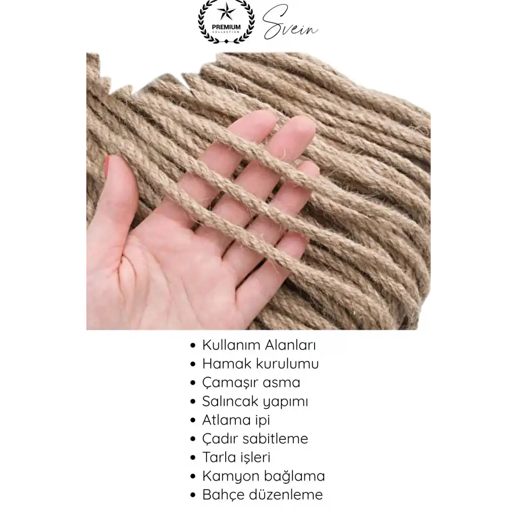 #Halat Çok Amaçlı Kalın İp Jüt İpi Hamak Çamaşır Salıncak Atlama Çadır Tarla Kamyon Dayanıklı Esnek Halat 40 Metre 4 Adet 10 Metre Top Bahçe Kamp Balkon Bağlama Sabitleme Taşıma Güçlü Örgü Kordon
