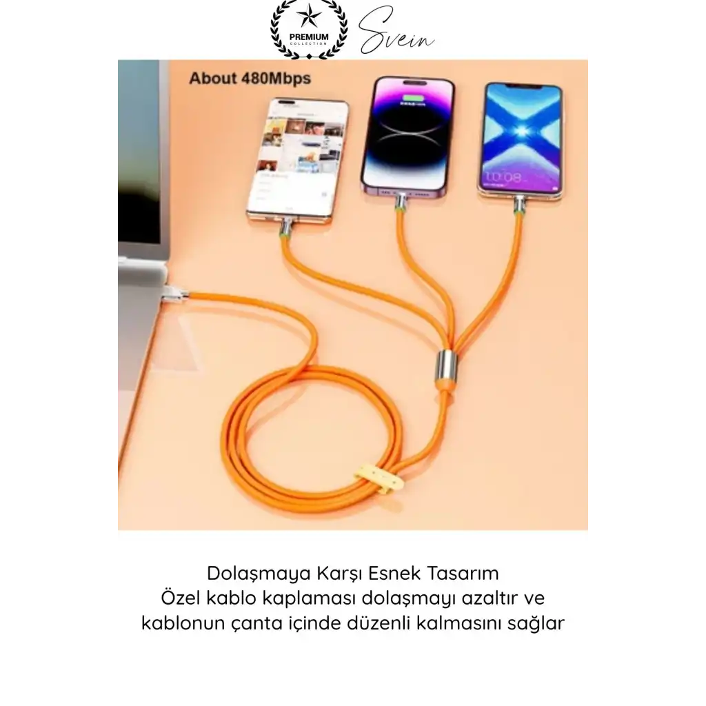 #ŞarjKablosu 3in1 Manyetik Hızlı Şarj Kablosu 120W Type C Lightning Micro USB Çinko Alaşımlı 1.2 Metre Dolaşmaz Data Veri Aktarım Destekli Dayanıklı Telefon Tablet Uyumlu USB Şarj Kablo
