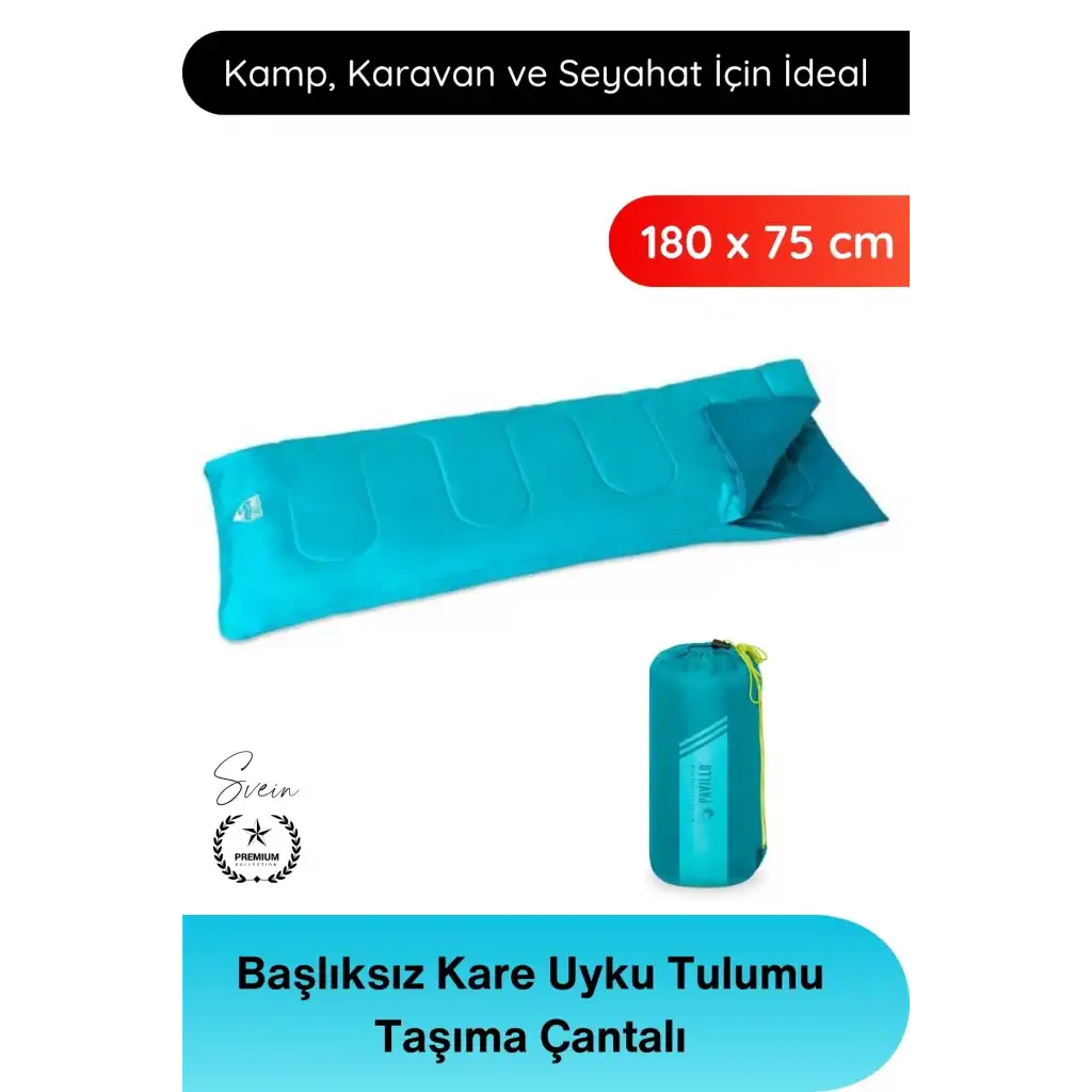 #UykuTulumu Kamp Piknik Karavan Outdoor Hafif Taşınabilir Polyester Elyaf Dolgulu Kapitoneli Başlıksız Kare Uyku Tulumu Taşıma Çantalı 180x75 cm 7 11 Derece Sıcaklık Aralığı Konforlu Dayanıklı