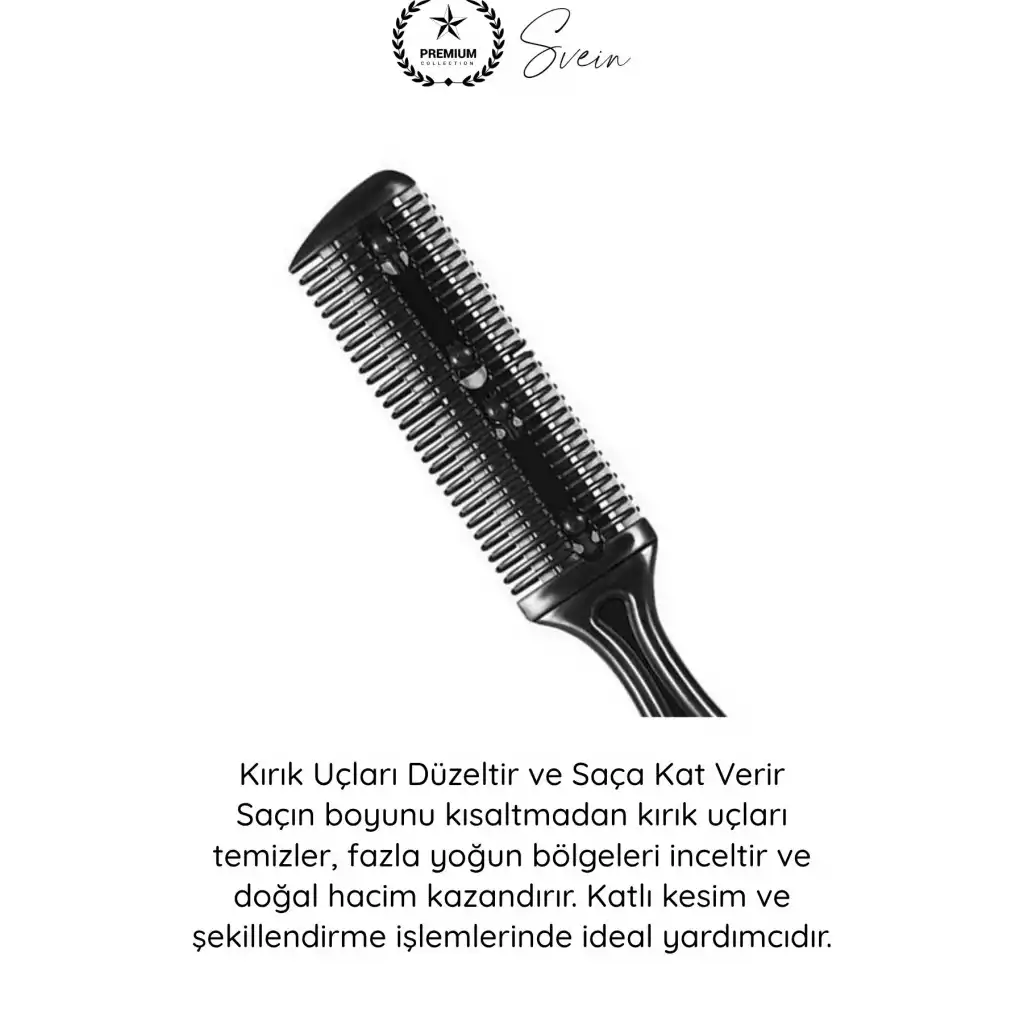 #Tarak 2 Jiletli Saç Sakal İnceltme Tarağı Profesyonel Berber Kuaför Kırık Uç Düzeltme Kat Verme Şekillendirme Seyreltme Kesim Aparatı Çift Taraflı Güvenlik Korumalı Paslanmaz Çelik 18 cm