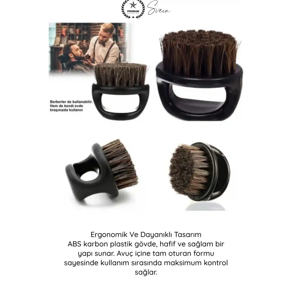 #Fırça Profesyonel berber sakal bakım fırça seti doğal at kılı karbon plastik ergonomik çiftli ense temizleme masaj şekillendirme kompakt dayanıklı kişisel hijyen grooming aksesuar çok fonksiyonlu