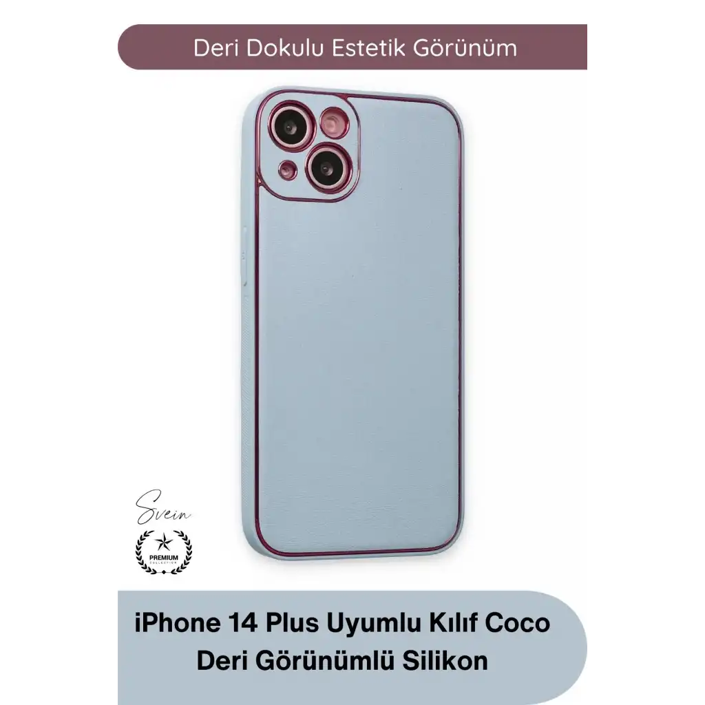 #Kılıf İphone 14 Plus Uyumlu Kılıf Coco Deri Görünümlü Silikon Kapak Darbe Emici Esnek Yumuşak Koruyucu Çizilme Önleyici Kamera Korumalı Şık İnce Kaymaz Premium Telefon Aksesuarı