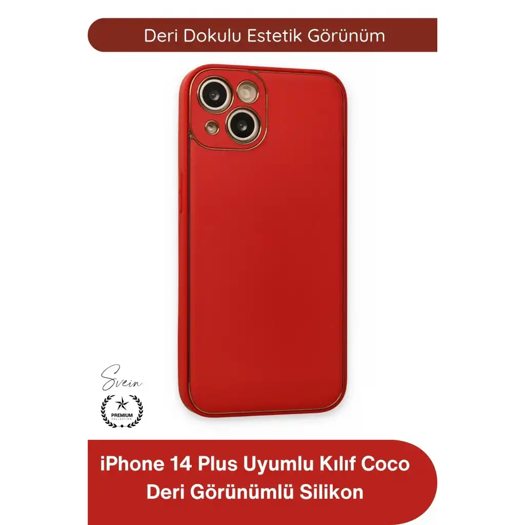 #Kılıf İphone 14 Plus Uyumlu Kılıf Coco Deri Görünümlü Silikon Kapak Darbe Emici Esnek Yumuşak Koruyucu Çizilme Önleyici Kamera Korumalı Şık İnce Kaymaz Premium Telefon Aksesuarı