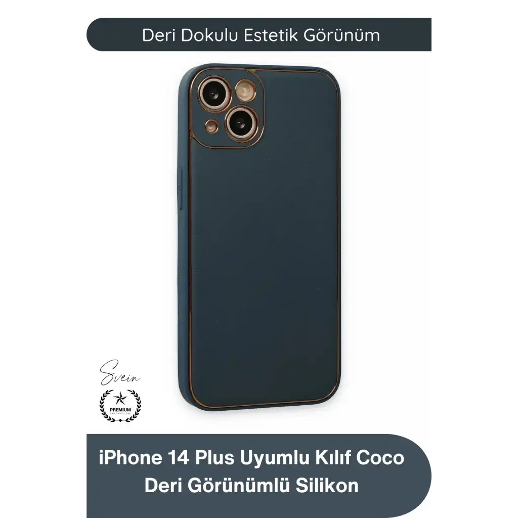 #Kılıf İphone 14 Plus Uyumlu Kılıf Coco Deri Görünümlü Silikon Kapak Darbe Emici Esnek Yumuşak Koruyucu Çizilme Önleyici Kamera Korumalı Şık İnce Kaymaz Premium Telefon Aksesuarı