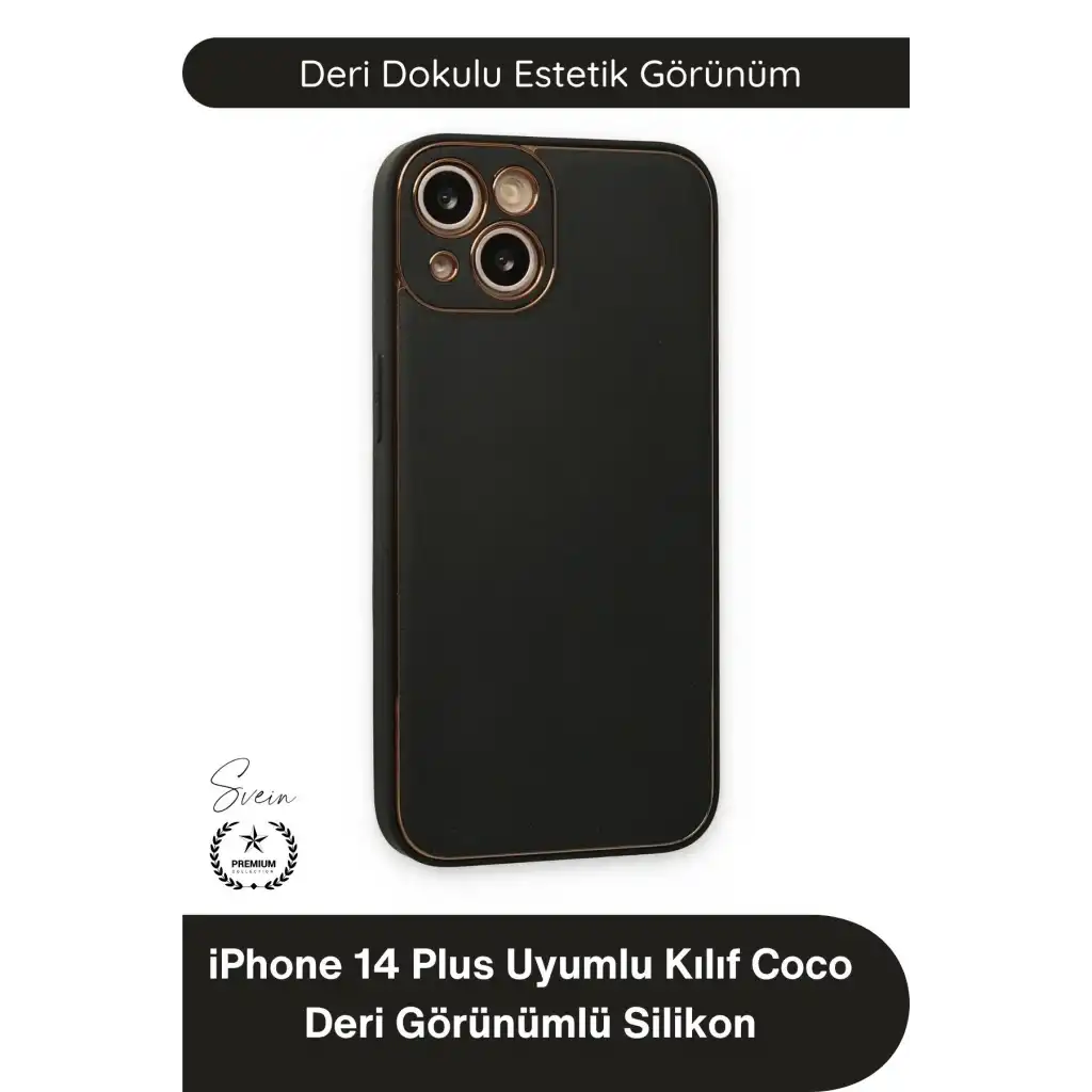 #Kılıf İphone 14 Plus Uyumlu Kılıf Coco Deri Görünümlü Silikon Kapak Darbe Emici Esnek Yumuşak Koruyucu Çizilme Önleyici Kamera Korumalı Şık İnce Kaymaz Premium Telefon Aksesuarı