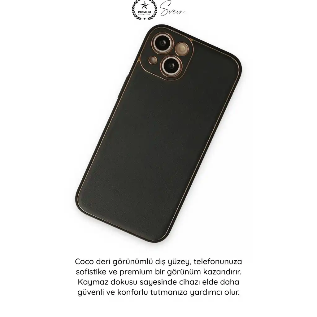 #Kılıf İphone 14 Plus Uyumlu Kılıf Coco Deri Görünümlü Silikon Kapak Darbe Emici Esnek Yumuşak Koruyucu Çizilme Önleyici Kamera Korumalı Şık İnce Kaymaz Premium Telefon Aksesuarı