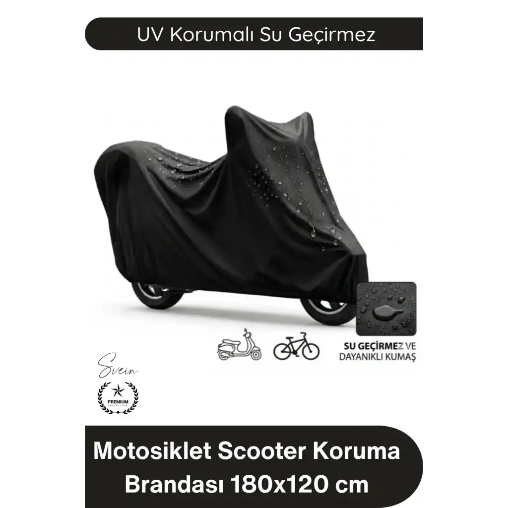#Branda Motosiklet Scooter Koruma Brandası UV Korumalı Su Geçirmez Toz Önleyici Dış Mekan Dayanıklı Hafif Katlanabilir Güneş Yağmur Kar Çamur Dirençli Örtü Kılıf 180x120 cm Evrensel
