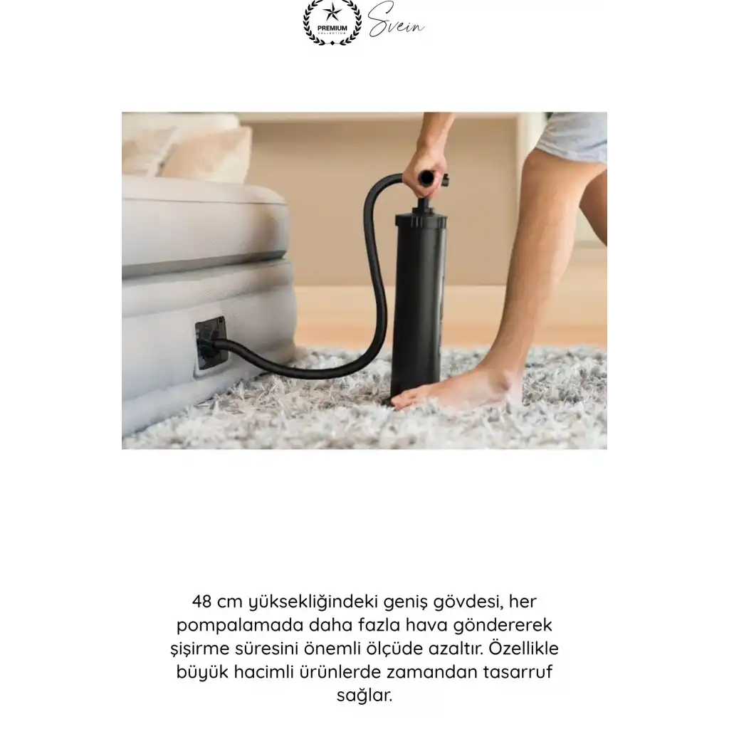 #Pompa Büyük Boy Şişirme Pompası 48 Cm El Ayak Kullanımlı Manuel Hava Pompası Şişme Yatak Deniz Yatağı Bot Can Simidi Havuz Oyuncağı Kamp İçin Taşınabilir Dayanıklı Özel Sibop Başlıklı