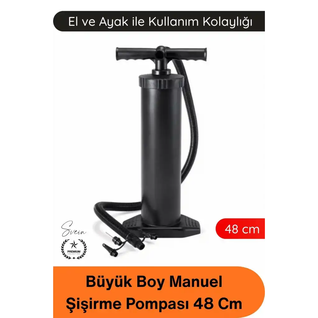 #Pompa Büyük Boy Şişirme Pompası 48 Cm El Ayak Kullanımlı Manuel Hava Pompası Şişme Yatak Deniz Yatağı Bot Can Simidi Havuz Oyuncağı Kamp İçin Taşınabilir Dayanıklı Özel Sibop Başlıklı