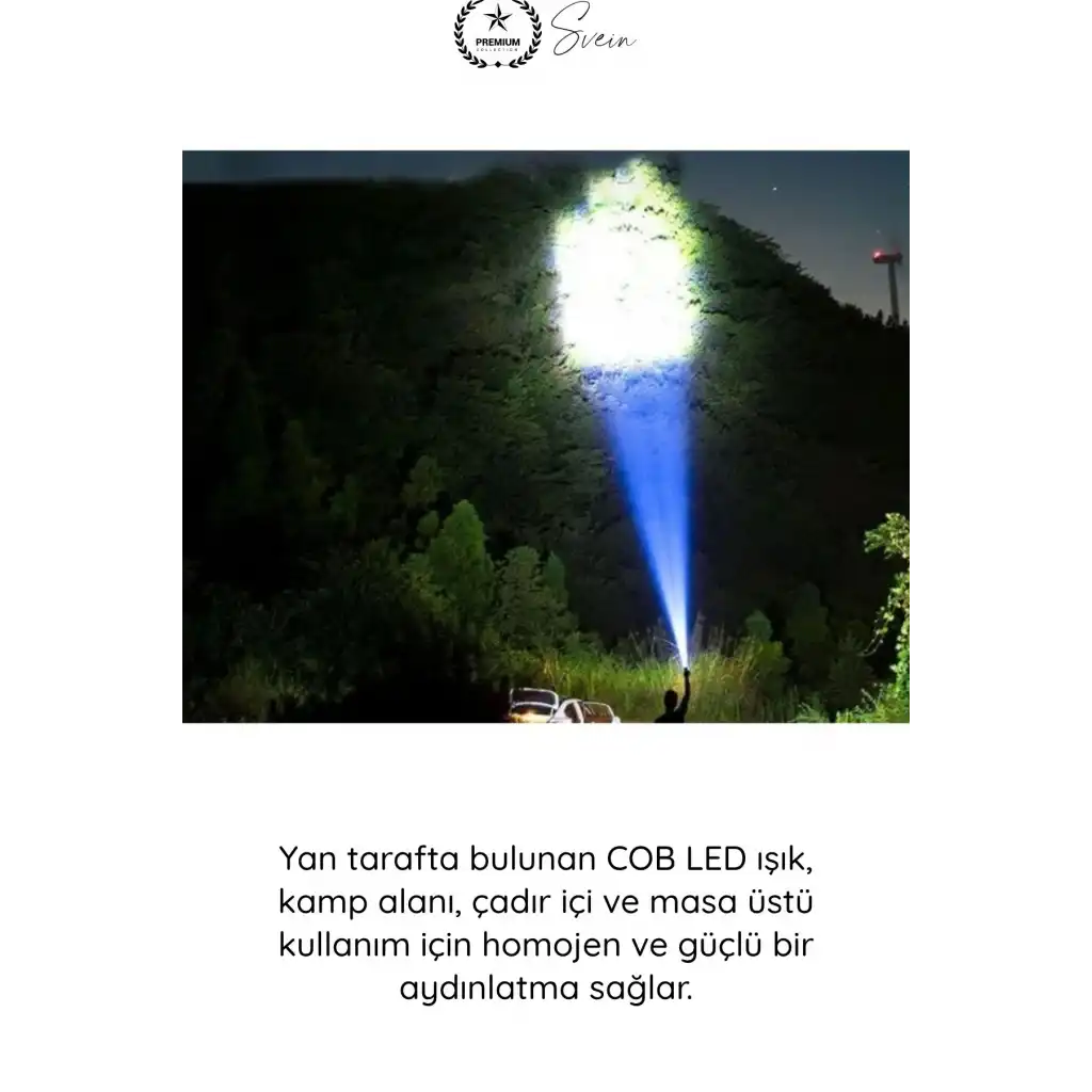 #ElFeneri El Feneri Ultra Parlak COB LED Multi USB Şarjlı 4 Modlu Şarj Göstergeli Kamp Piknik Işıldak Acil Durum SOS Yan Panel Güçlü Aydınlatma Taşınabilir Ergonomik Dayanıklı Projektör