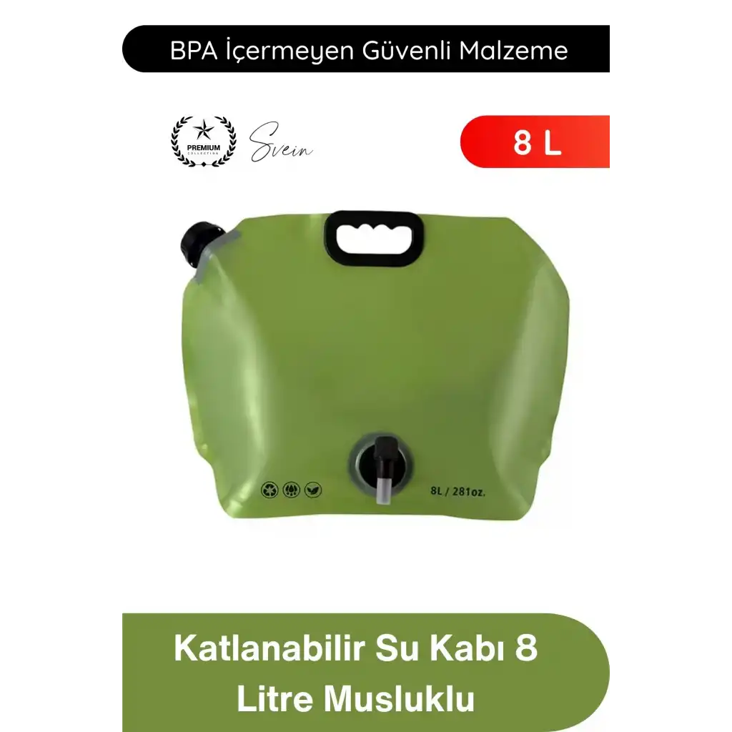#SuKabı Katlanabilir Su Kabı 8 Litre Musluklu Akordiyon Su Deposu Kamp Karavan Piknik Portatif BPA İçermeyen Taşınabilir Sızdırmaz Hijyenik Plastik Su Bidonu Outdoor Kullanım
