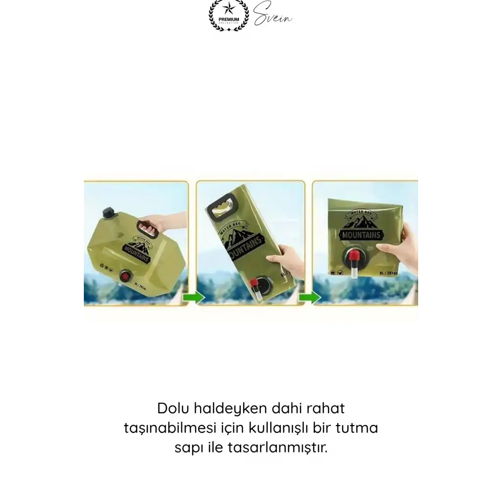 #SuKabı Katlanabilir Su Kabı 8 Litre Musluklu Akordiyon Su Deposu Kamp Karavan Piknik Portatif BPA İçermeyen Taşınabilir Sızdırmaz Hijyenik Plastik Su Bidonu Outdoor Kullanım