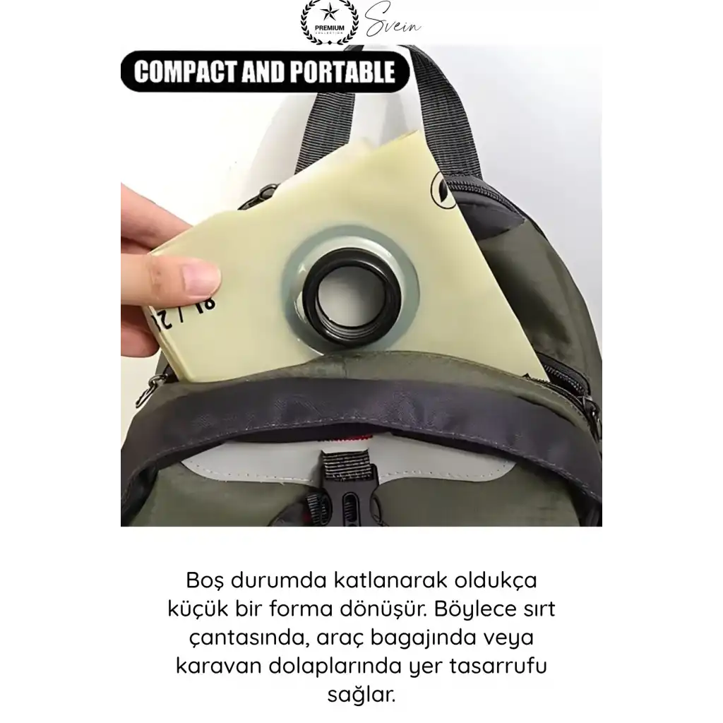 #SuKabı Katlanabilir Su Kabı 8 Litre Musluklu Akordiyon Su Deposu Kamp Karavan Piknik Portatif BPA İçermeyen Taşınabilir Sızdırmaz Hijyenik Plastik Su Bidonu Outdoor Kullanım