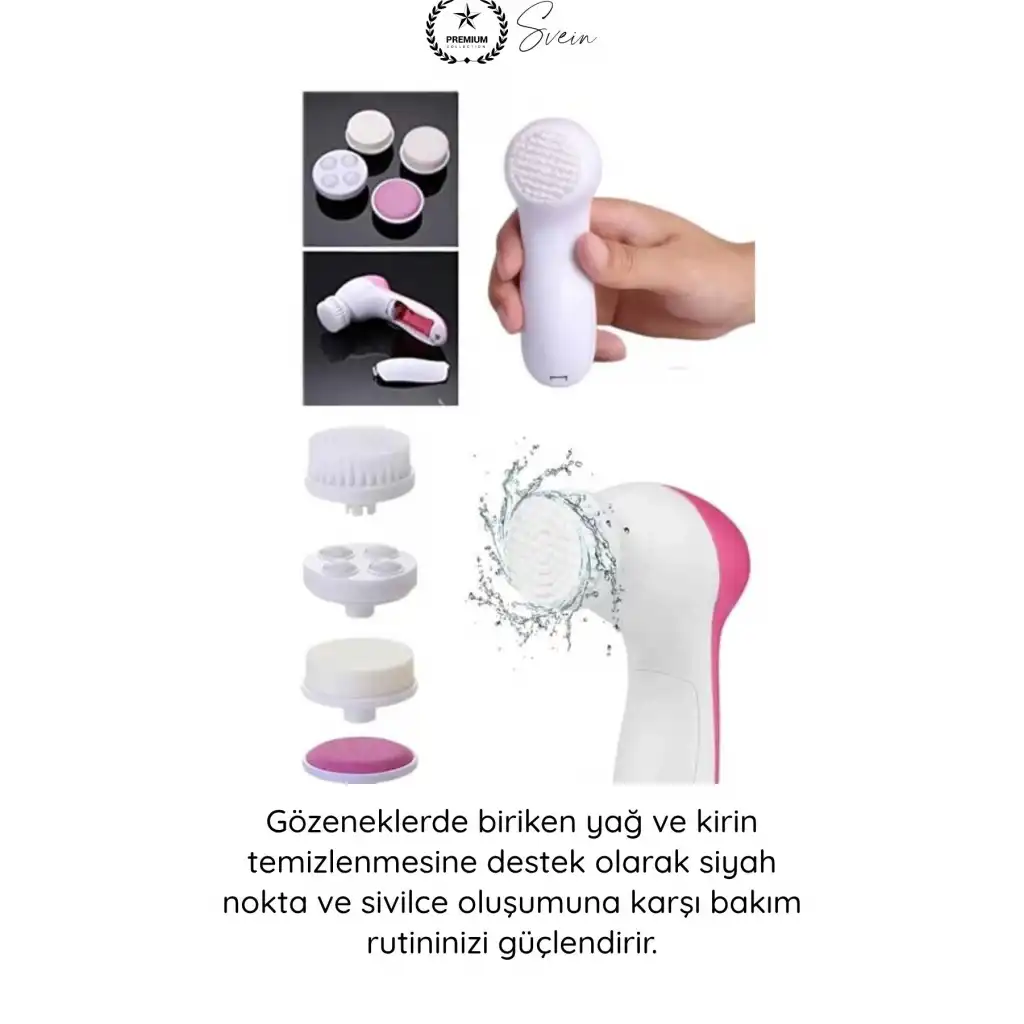 #YüzBakım Cilt Temizleme ve Yüz Masaj Aleti 5 Başlıklı Akne Sivilce Siyah Nokta Temizleyici Elektrikli Yüz Bakım Cihazı Kırışıklık Karşıtı Gözenek Arındırıcı Cilt Bakım Aparatı