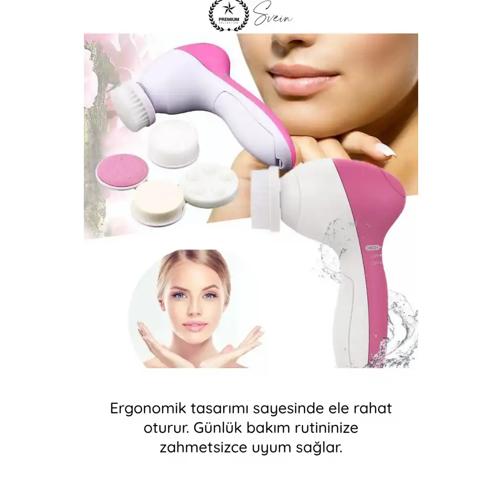 #YüzBakım Cilt Temizleme ve Yüz Masaj Aleti 5 Başlıklı Akne Sivilce Siyah Nokta Temizleyici Elektrikli Yüz Bakım Cihazı Kırışıklık Karşıtı Gözenek Arındırıcı Cilt Bakım Aparatı