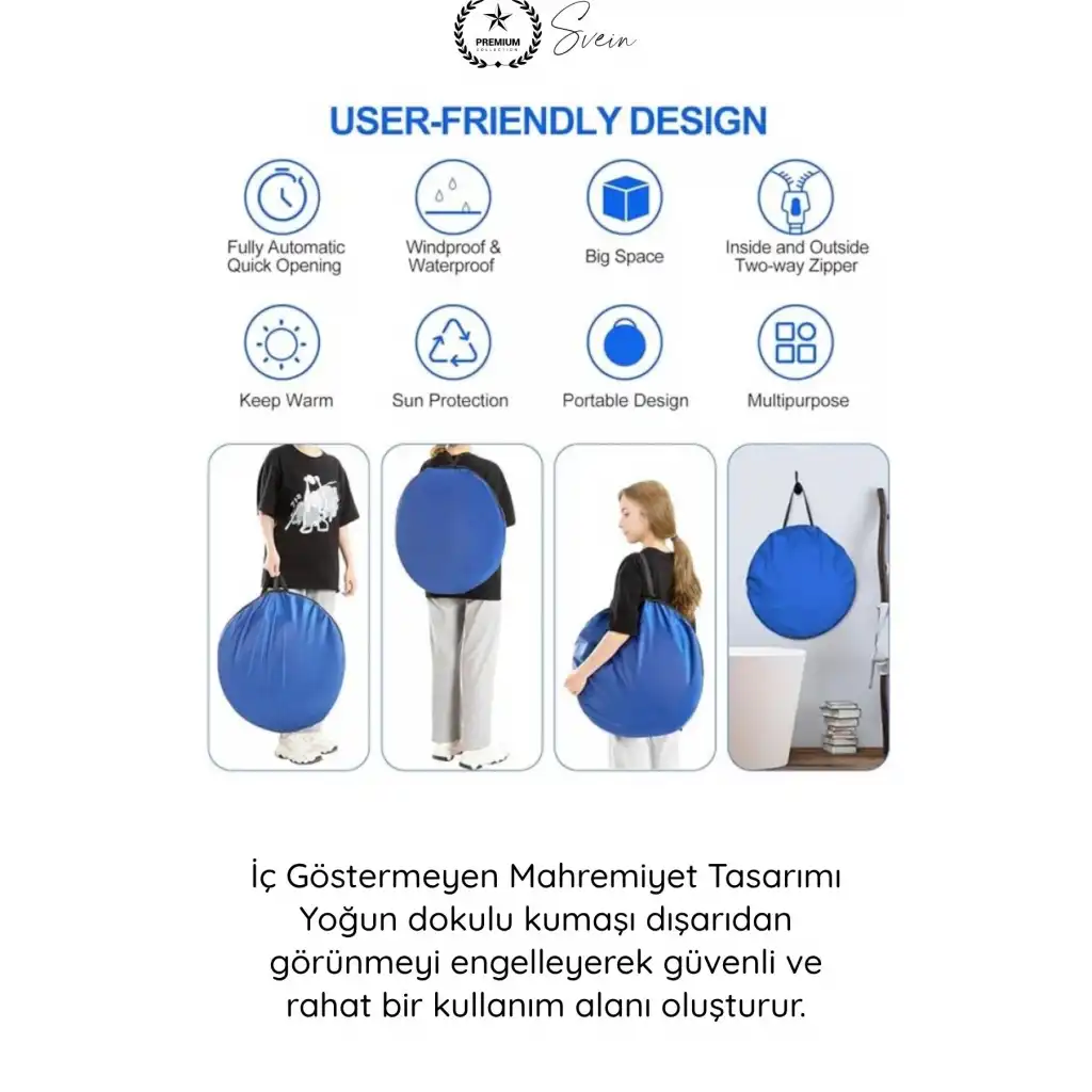 #Çadır Giyinme Çadırı Otomatik Kamp Duş Çadırı Tuvalet Kabini Pencereli Fermuarlı İç Göstermeyen Portatif Prova Kabin Deniz Pazar Fotoğrafçı Kullanımı Taşıma Çantalı 120x120x190 cm