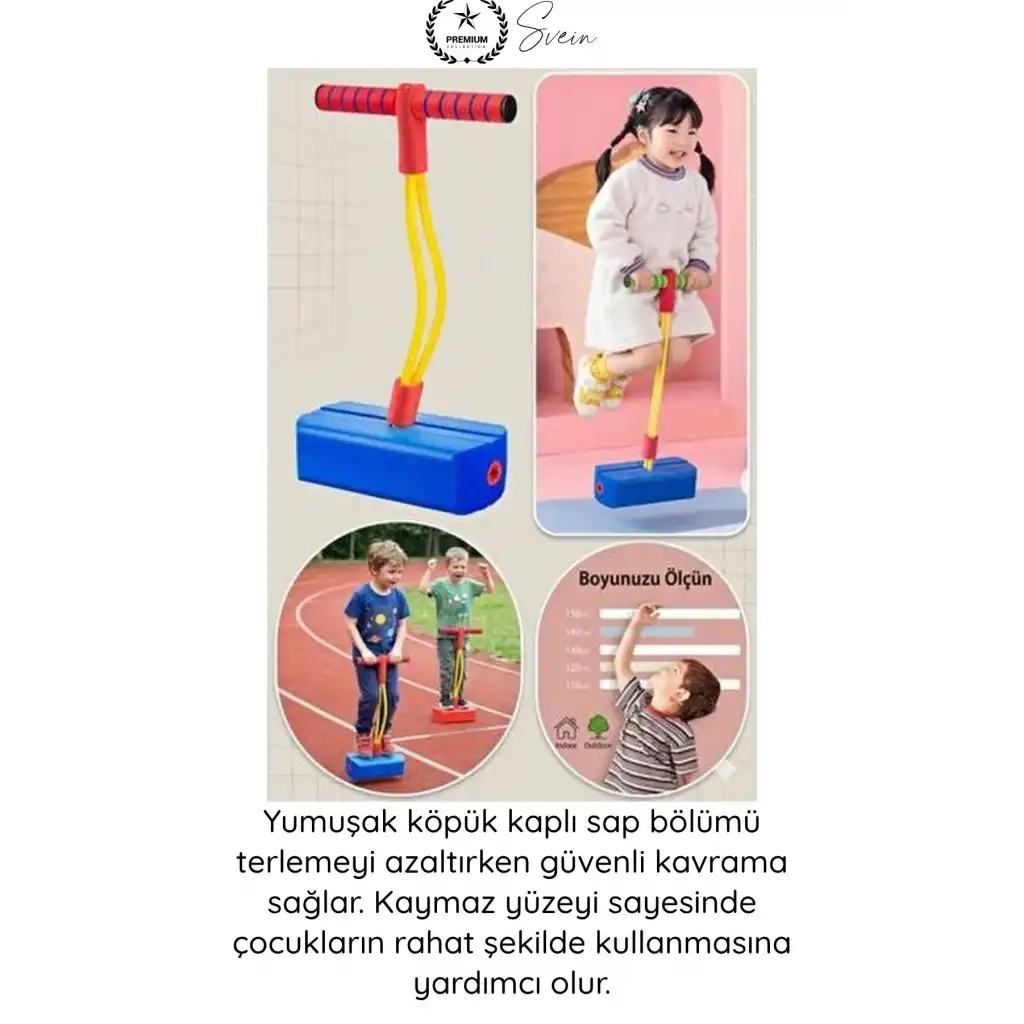 #Zıpzıp Zıplama Çubuğu Oyuncak Çocuk Denge Geliştirici Köpük Saplı Eğlenceli Zıp Zıp Atlama Oyunu Kaymaz Tutma Kollu Elastik Yaylı Aktivite Egzersiz Hareket Oyuncağı İç Dış Mekan Kullanımı