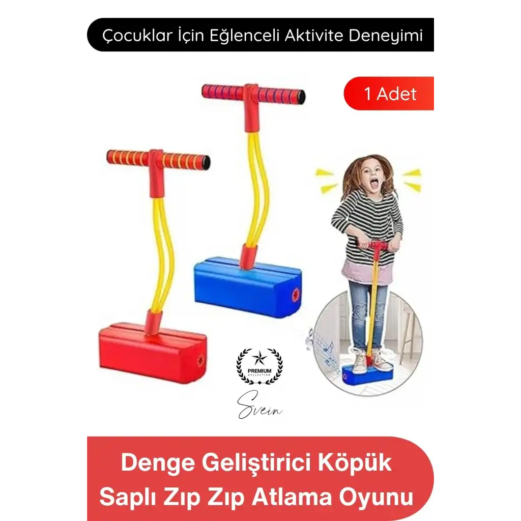 #Zıpzıp Zıplama Çubuğu Oyuncak Çocuk Denge Geliştirici Köpük Saplı Eğlenceli Zıp Zıp Atlama Oyunu Kaymaz Tutma Kollu Elastik Yaylı Aktivite Egzersiz Hareket Oyuncağı İç Dış Mekan Kullanımı