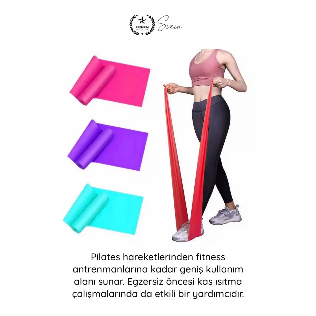#PilatesBandı Pilates Bandı Latex Direnç Lastiği Fitness Yoga Egzersiz Esneme Kas Güçlendirme Spor Bandı Dayanıklı Elastik Antrenman Pilates Aerobik Isınma Ev Spor Ekipmanı 119x14.7 cm