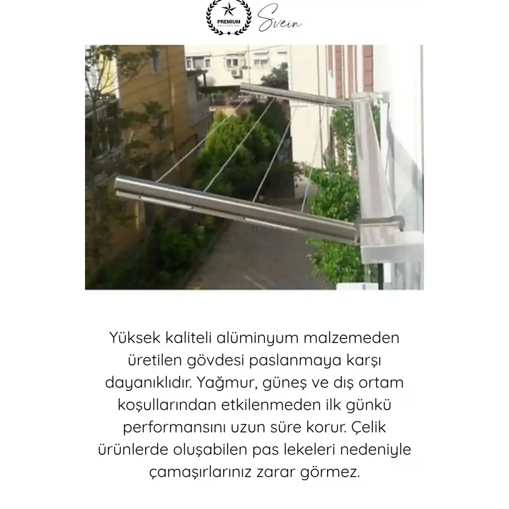 8x3 ve 6x2.5 cm Uyumlu Alüminyum Balkon Çamaşır Askılığı Takılabilir Küpeşte Kurutmalık Kare Boru Uyumlu Paslanmaz Metalik Hafif Dayanıklı 15 Kg Kapasiteli Pratik Montajlı İpli Ev Dış Mekan Askısı