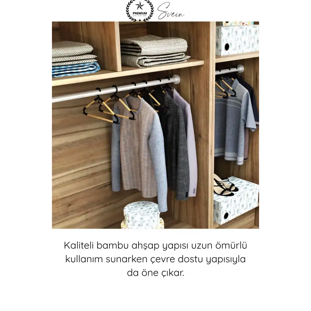 #Askı 3lü Bambu Ahşap Elbise Askısı Yetişkin Doğal Ahşap Kaymaz Dayanıklı Kıyafet Askılığı Gömlek Ceket Pantolon Elbise Dolap Düzenleyici Askı Seti