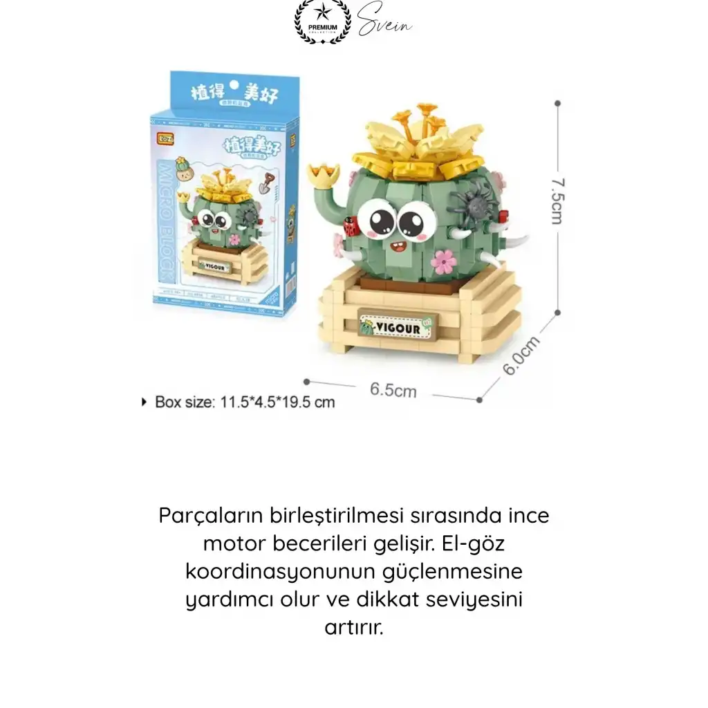 #BlokPuzzle Kaktüs Blok Oyuncak 450 Parça Yapı İnşa Seti Eğitici Zeka Geliştirici Montaj Puzzle STEM Tasarım Motor Beceri Dikkat Konsantrasyon Çocuk Hobi Aktivite Oyunu Renkli Maket