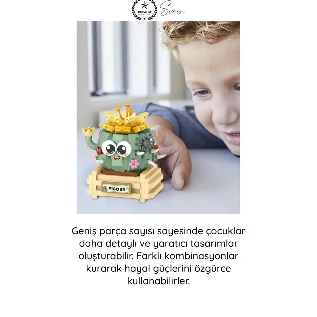 #BlokPuzzle Kaktüs Blok Oyuncak 450 Parça Yapı İnşa Seti Eğitici Zeka Geliştirici Montaj Puzzle STEM Tasarım Motor Beceri Dikkat Konsantrasyon Çocuk Hobi Aktivite Oyunu Renkli Maket