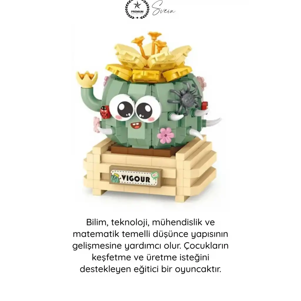 #BlokPuzzle Kaktüs Blok Oyuncak 450 Parça Yapı İnşa Seti Eğitici Zeka Geliştirici Montaj Puzzle STEM Tasarım Motor Beceri Dikkat Konsantrasyon Çocuk Hobi Aktivite Oyunu Renkli Maket