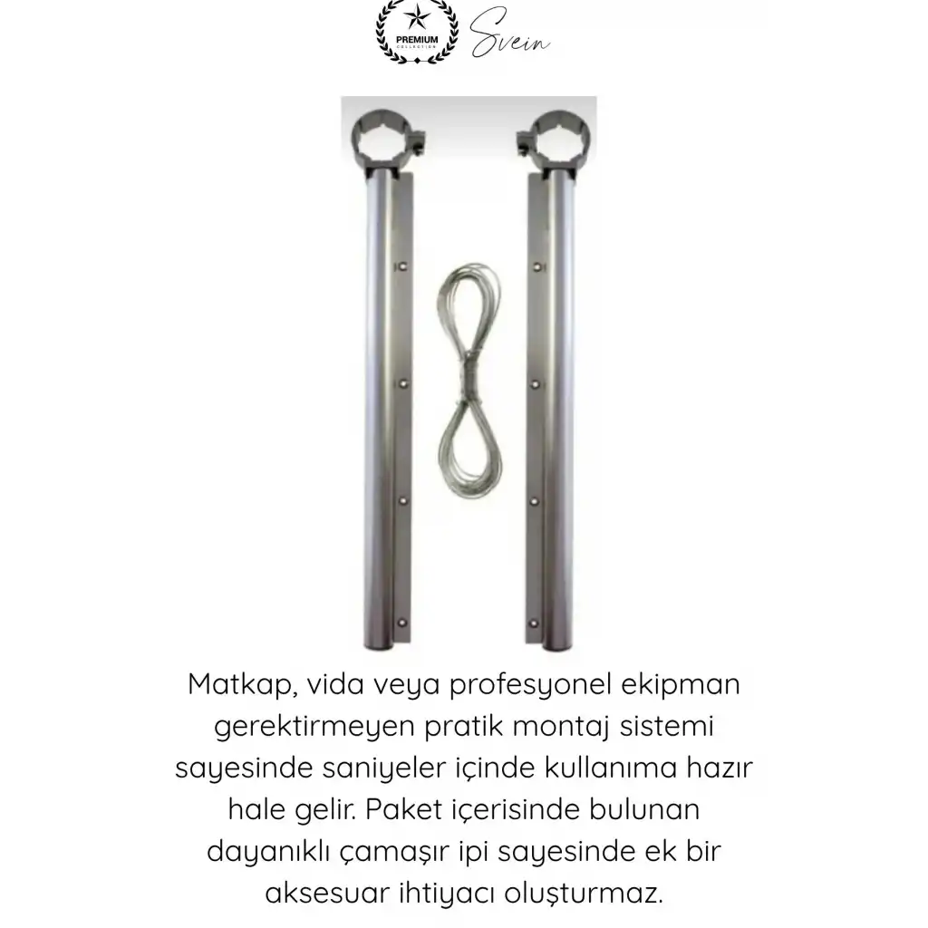 #ÇamaşırAskı Alüminyum Balkon Çamaşır Askılığı Takılabilir Küpeşte Kurutmalık Yuvarlak Boru Uyumlu Paslanmaz Metalik Hafif Dayanıklı 15 Kg Kapasiteli Pratik Montajlı İpli Ev Dış Mekan Askısı