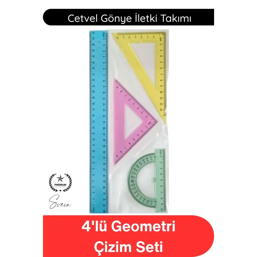 #Cetvel 4lü Geometri Çizim Seti Şeffaf Renkli Cetvel Gönye İletki Takımı Okul Öğrenci Teknik Resim Matematik Ölçüm Kırtasiye Eğitim Araçları Dayanıklı Hassas Çizim Ekipmanı#