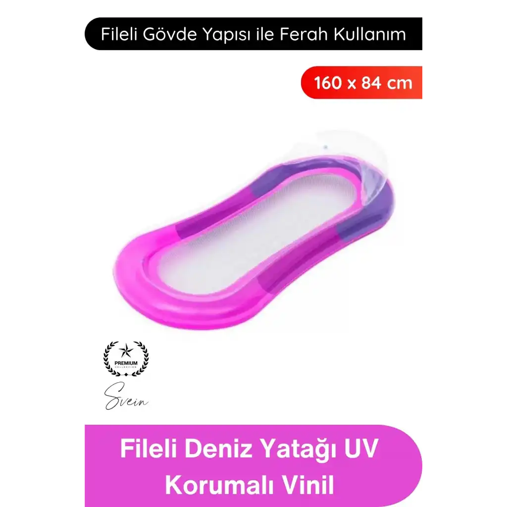 #DenizYatağı Fileli Deniz Yatağı Havuz Şezlongu Şişme Yüzer Minder UV Korumalı Vinil Plaj Tatil Su Keyfi Taşınabilir Dayanıklı Konforlu Relax Yatak 160x84 Cm Yüzme Platformu