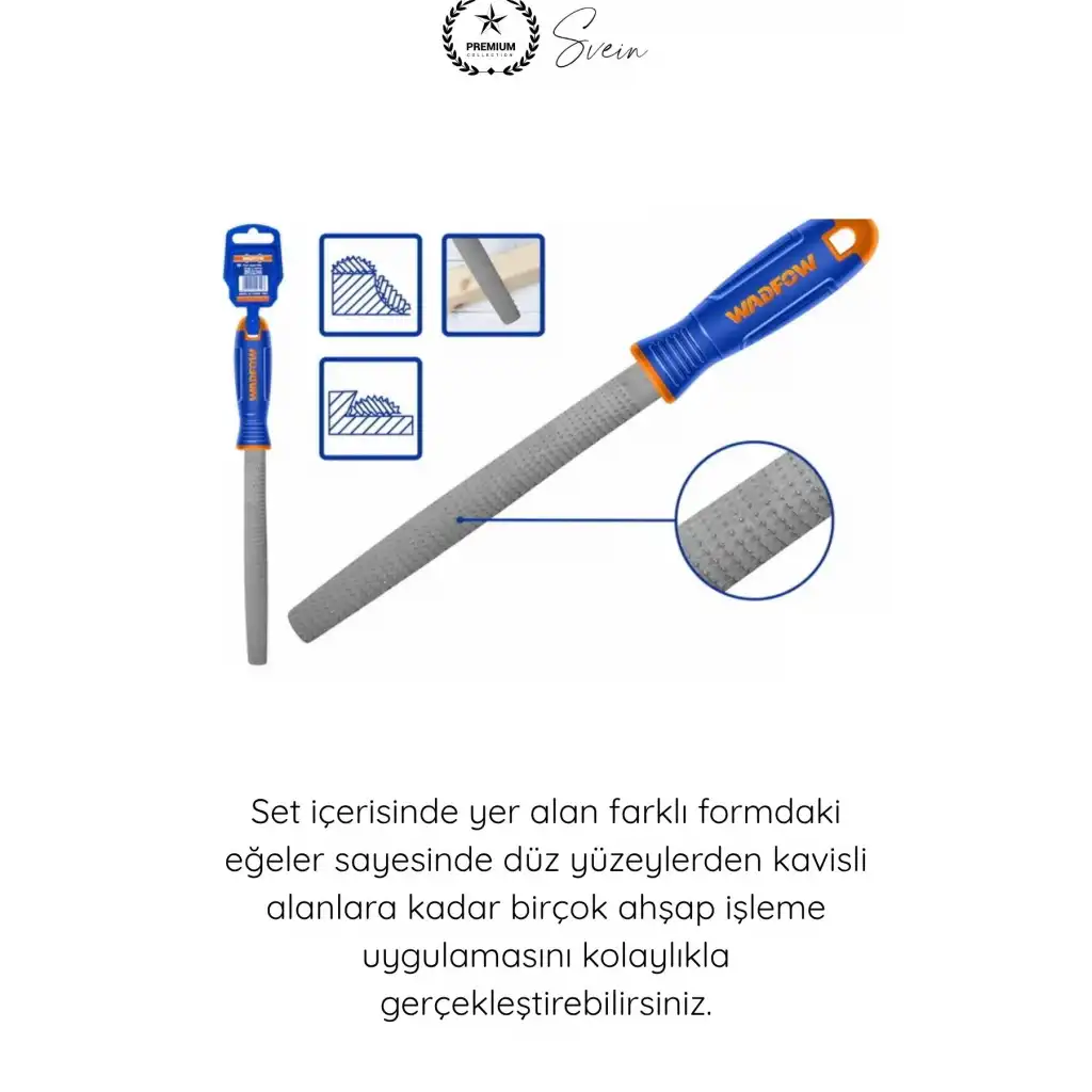 #EğeSeti 3 Parça Ahşap Eğe Seti 200 mm Orta Pürüzlü Düz Yarım Yuvarlak Yuvarlak Törpü Ergonomik Sap Karbon Çelik Marangoz Mobilya Oyma Zımparalama El Aleti Profesyonel