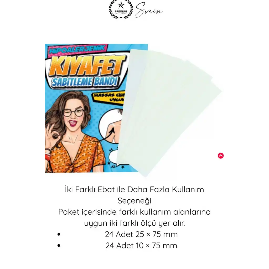 #ElbiseBandı Hipoalerjenik Kıyafet Sabitleme Bandı 2 Ebatlı Şeffaf 48 Adet Dekolte Abiye Gelinlik Straplez Gömlek Elbise Pantolon Etek Çorap Görünmez Çift Taraflı Cilt Dostu Bant