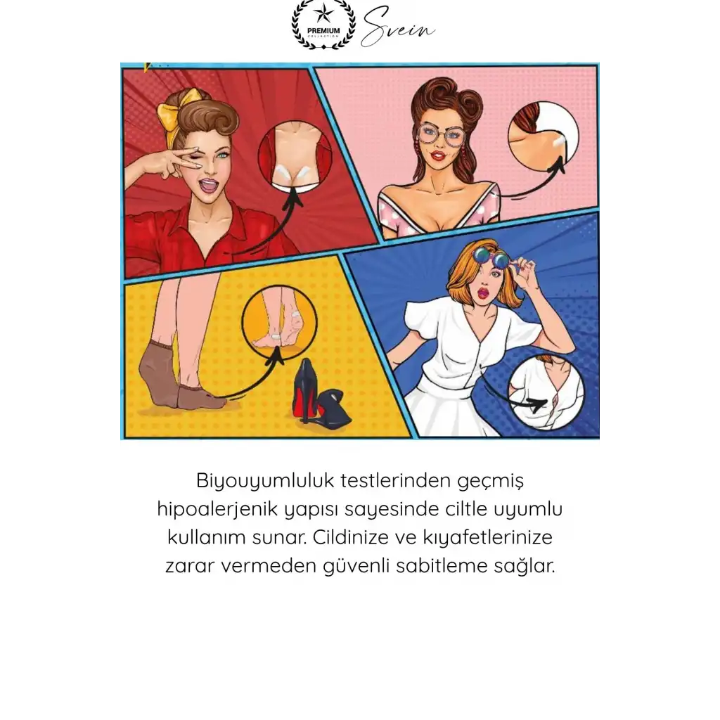 #ElbiseBandı Hipoalerjenik Kıyafet Sabitleme Bandı 2 Ebatlı Şeffaf 48 Adet Dekolte Abiye Gelinlik Straplez Gömlek Elbise Pantolon Etek Çorap Görünmez Çift Taraflı Cilt Dostu Bant